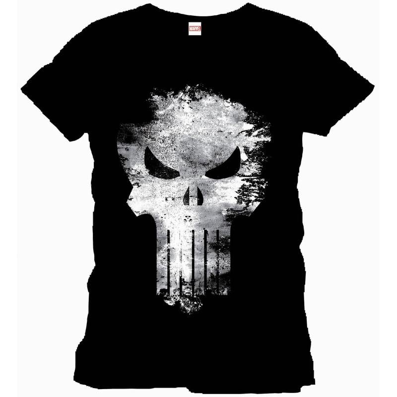MARVEL - T-Shirt Punisher Distress Skull - Black (S)