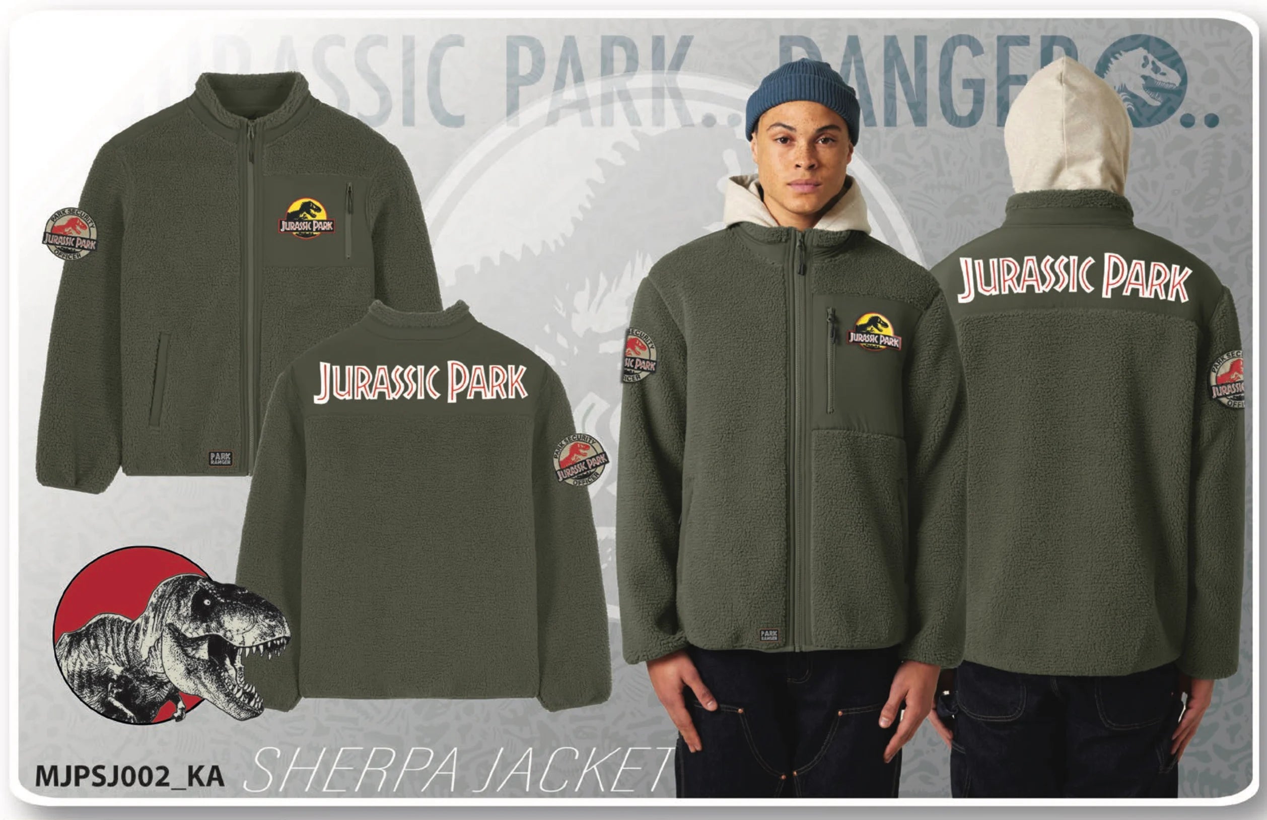 JURASSIC PARK - Logo - Sherpa Jacket (L)