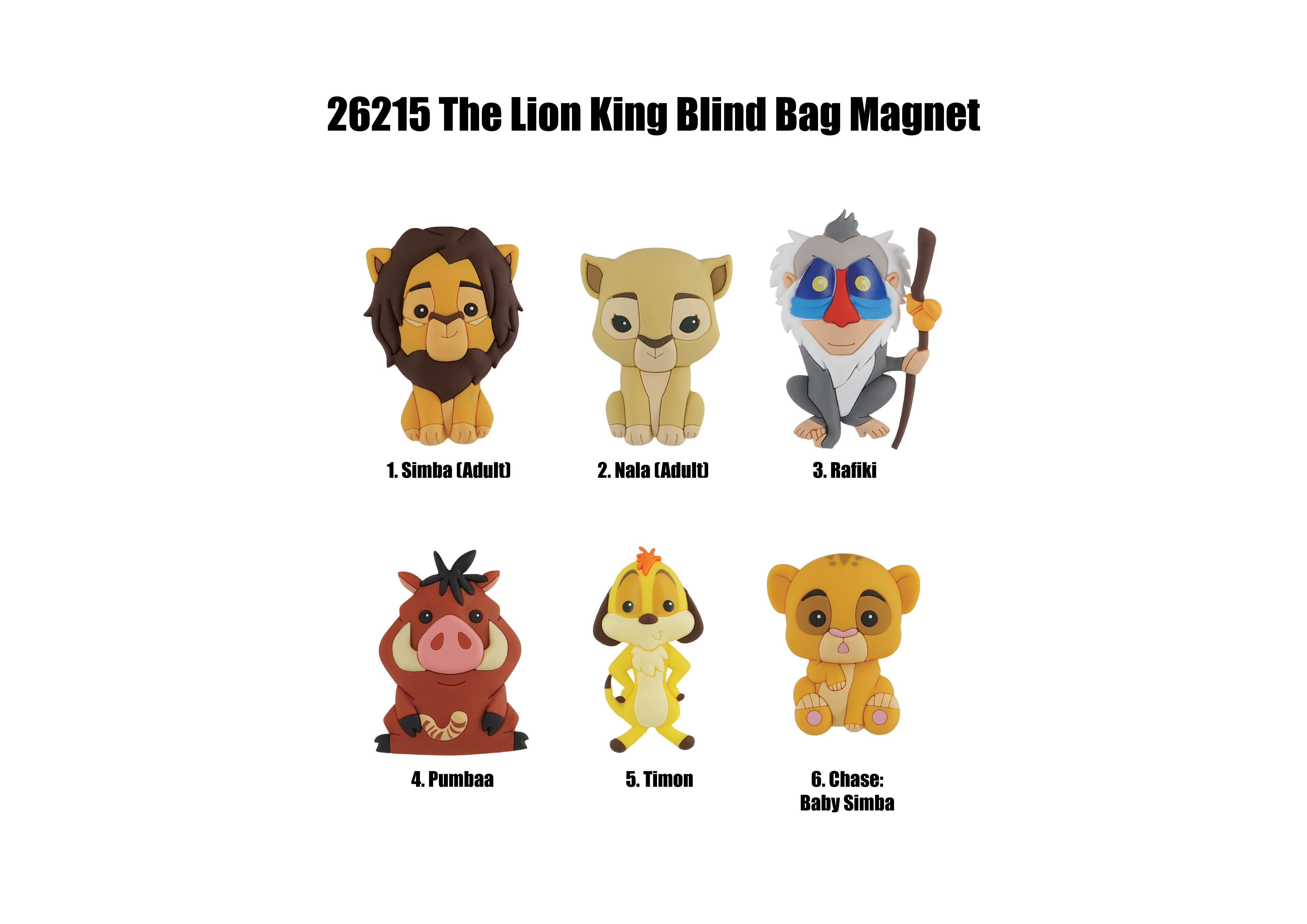 LION KING -Series 1 - 3D Foam Magnets in blind bags (Display 12 Pcs)