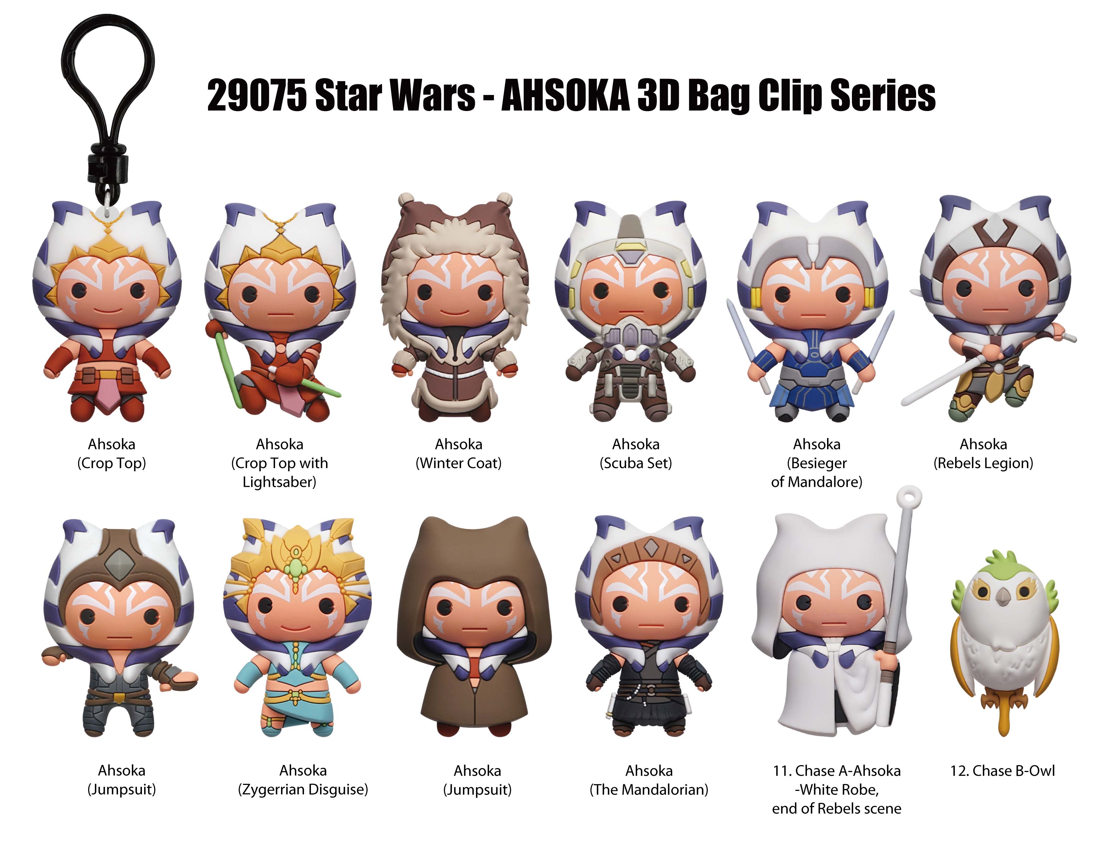 STAR WARS AHSOKA - Series 1 - 3D Foam Bag Clip (Display 24 Pcs)