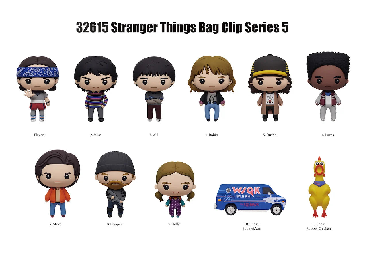 STRANGER THINGS - Series 5 - 3D Foam Bag Clip (Display 24 Pcs)