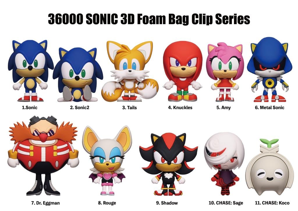 SONIC - Sonic - Charm Bag Clip (Display 24 Pcs)