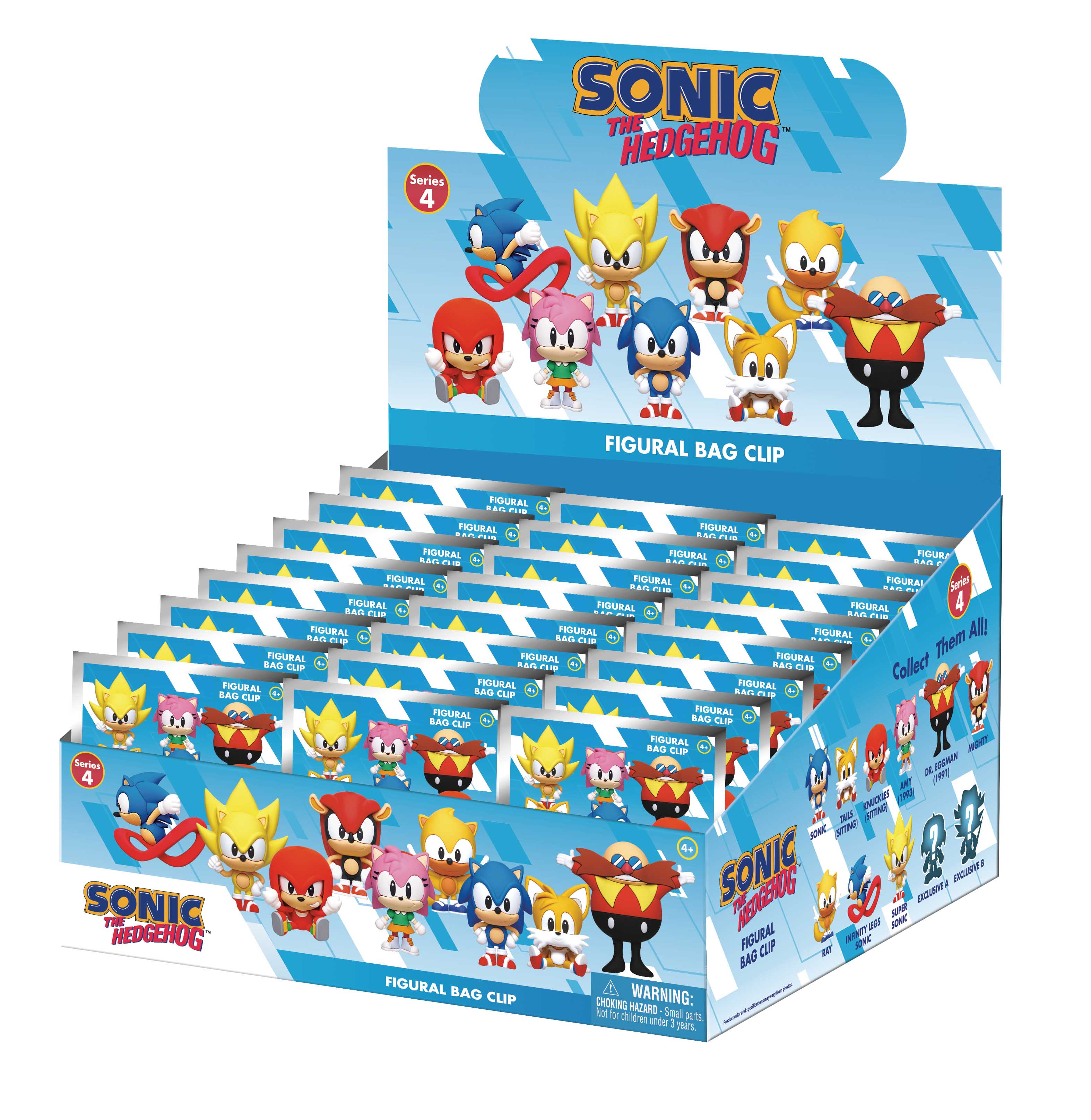 SONIC - Series 4 - 3D Foam Bag Clip (Display 24 Pcs)