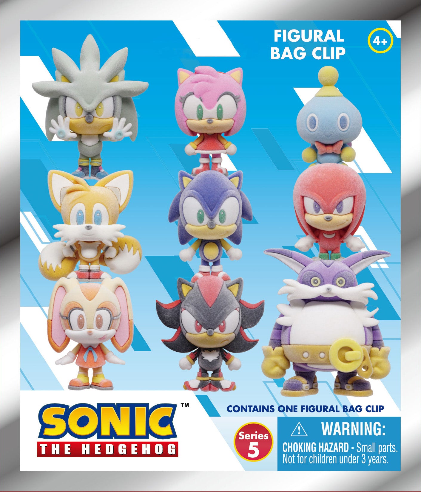 SONIC - Series 5 Flocked - 3D Foam Bag Clip (Display 24 Pcs)