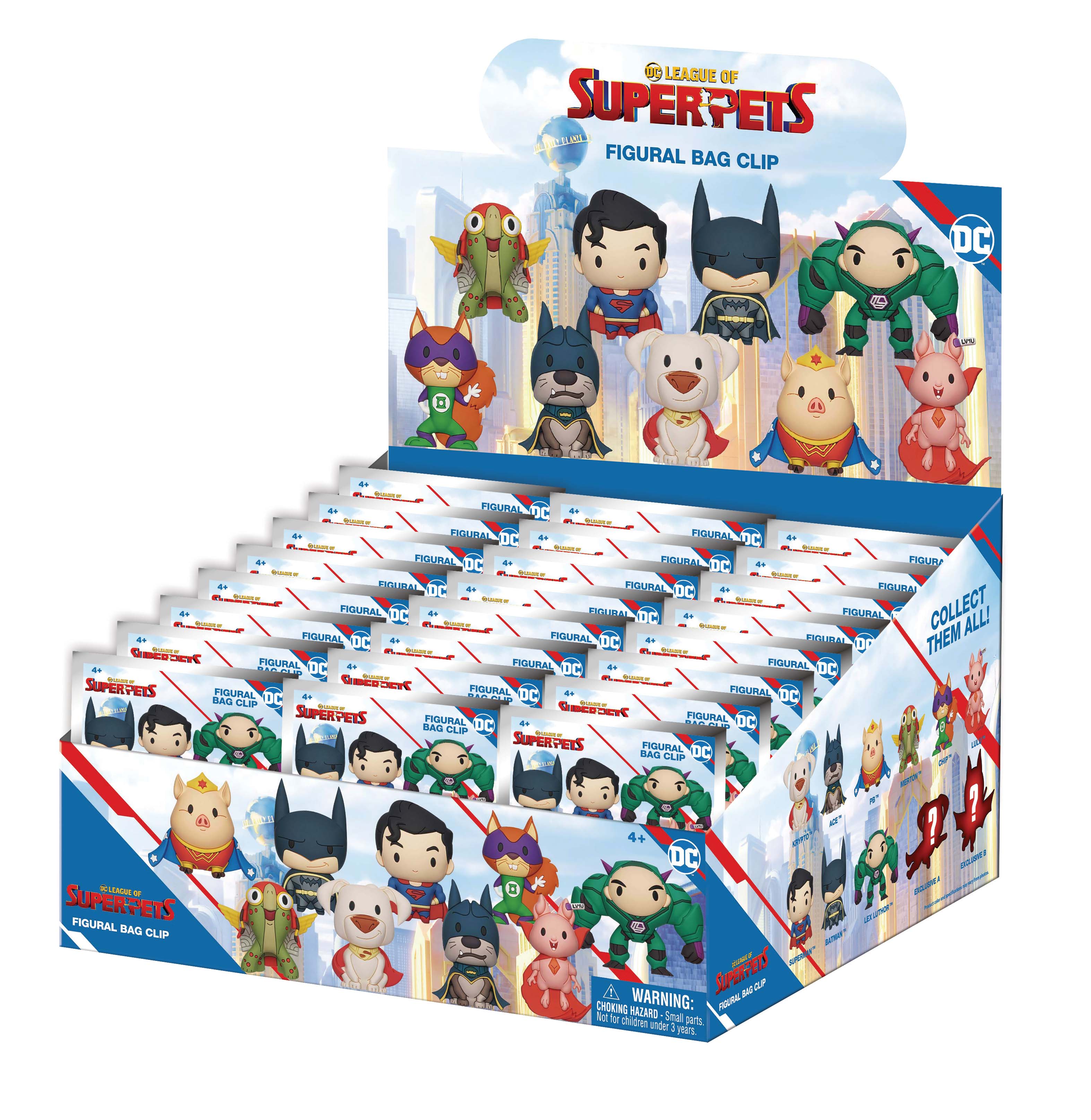 DC SUPER PETS - Series 1 - 3D Foam Bag Clip (Display 24 Pcs)
