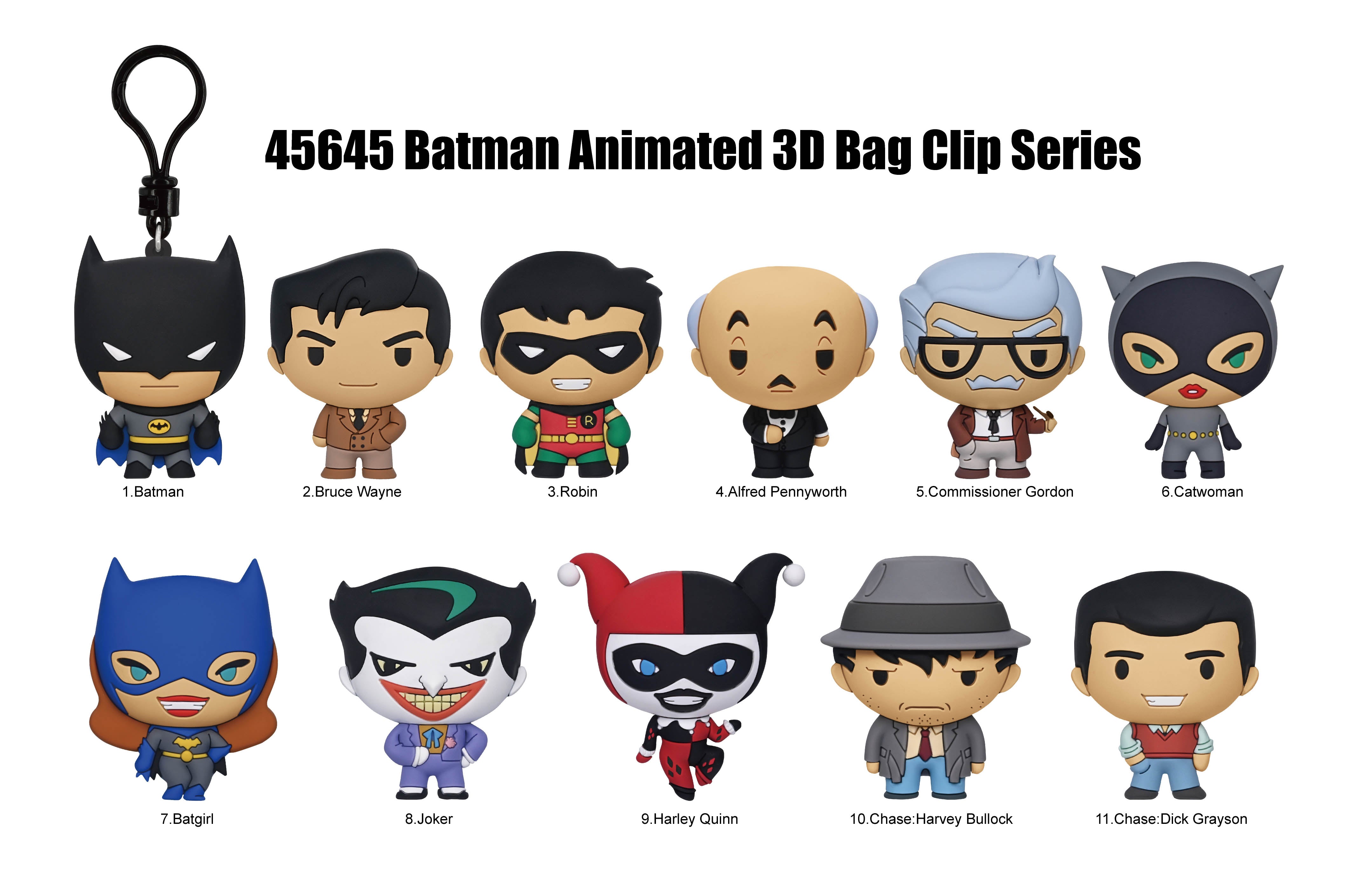 BATMAN ANIMATED - Series 1 - 3D Foam Bag Clip (Display 24 Pcs)