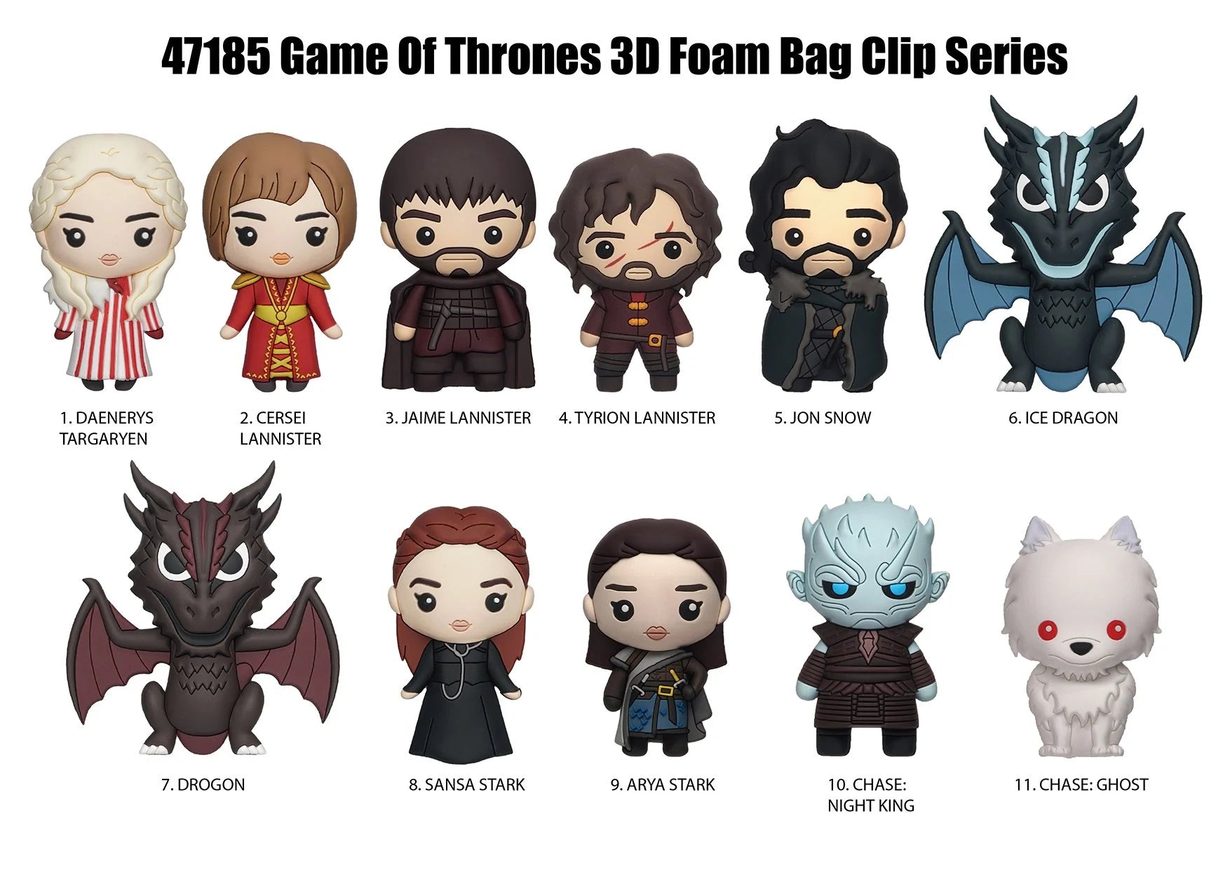 GAME OF THRONES - Series 1 - 3D Foam Bag Clip (Display 24 Pcs)