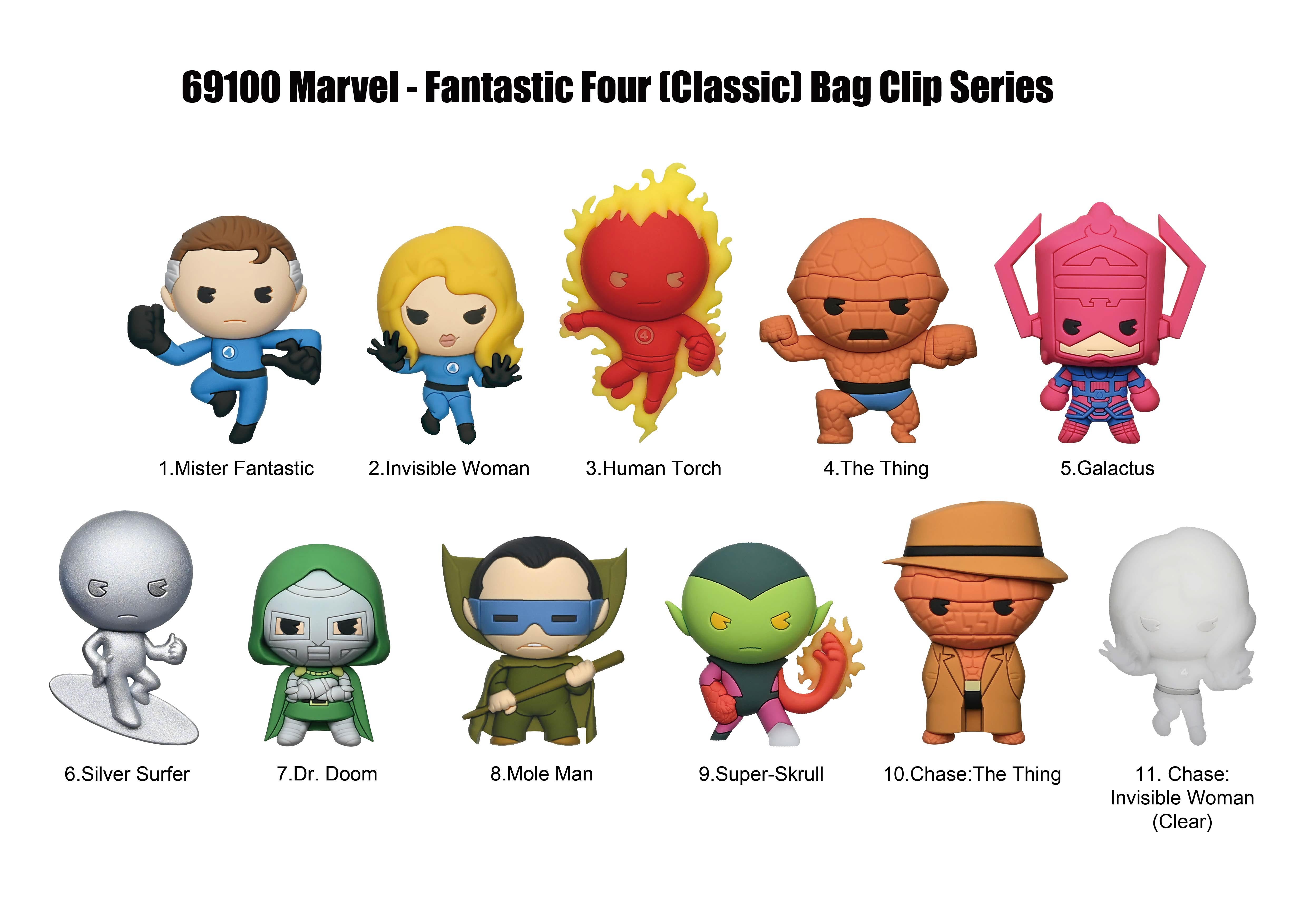 FANTASTIC FOUR - 3D Foam Bag Clip (Display 24 Pcs)
