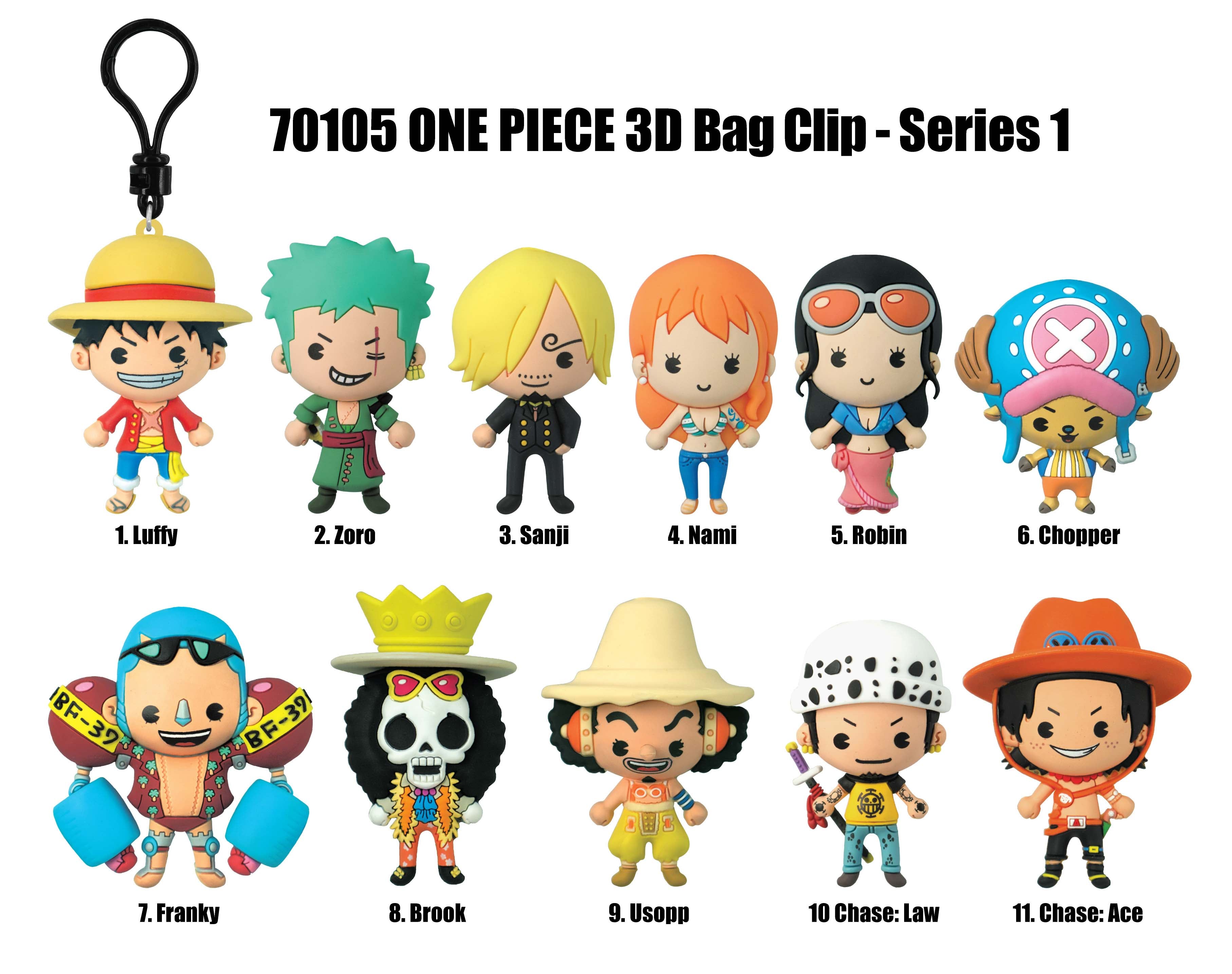 ONE PIECE - Series 1 - 3D Foam Bag Clip (Display 24 Pcs)