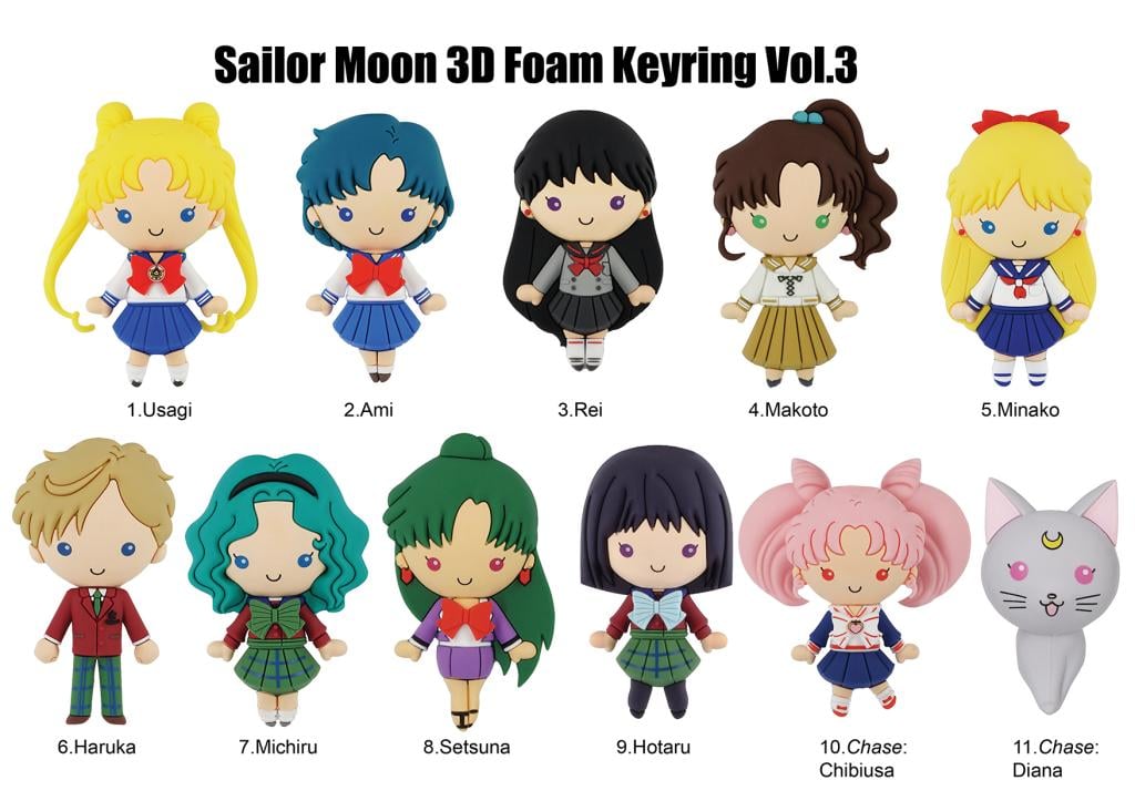 SAILOR MOON -  Series 3 - 3D Foam Bag Clip (Display 24 Pcs)