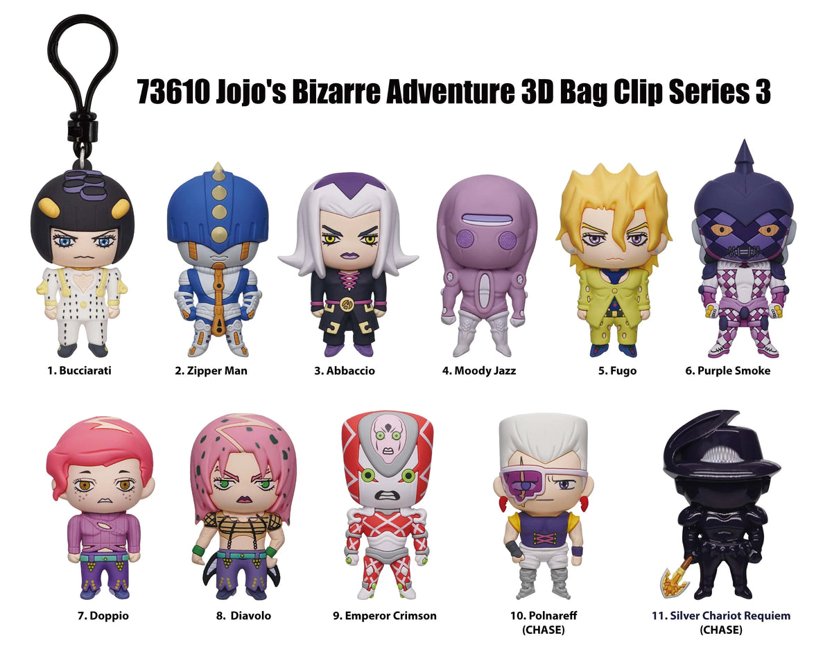 JOJO'S BIZARRE ADVENTURE -Series 2 - 3D Foam Bag Clip (Display 24 Pcs)