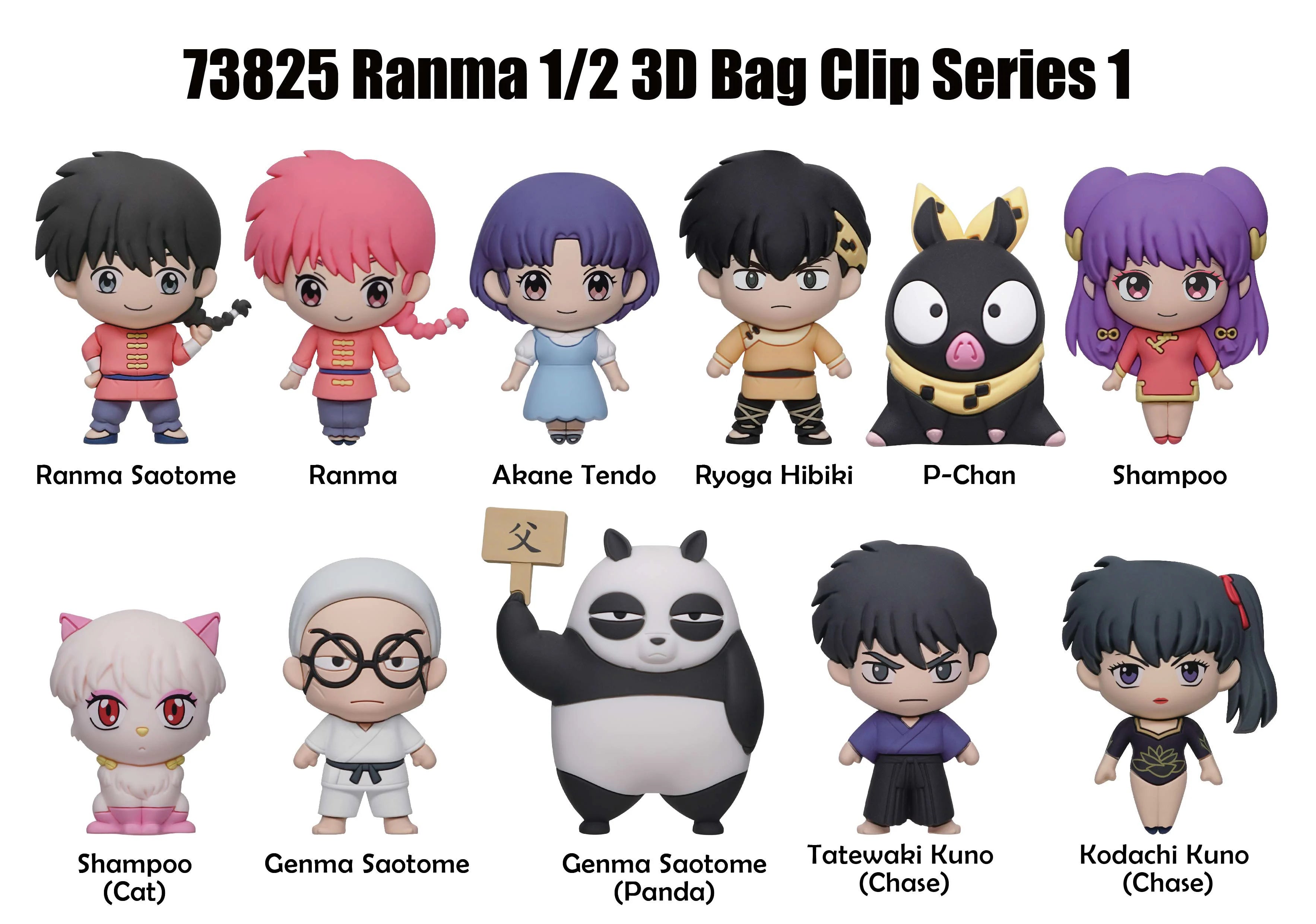 RANMA 1/2 - Series 1 - 3D Foam Bag Clip (Display 24 Pcs)