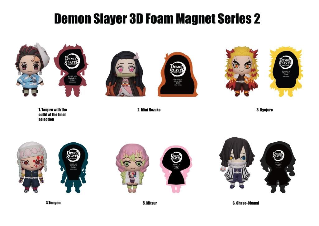 DEMON SLAYER - Serie 2 -3D Foam Magnets in blind bags (Display 12 Pcs)