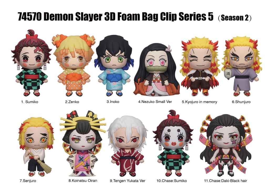 DEMON SLAYER S2 -  Series 5 - 3D Foam Bag Clip (Display 24 Pcs)