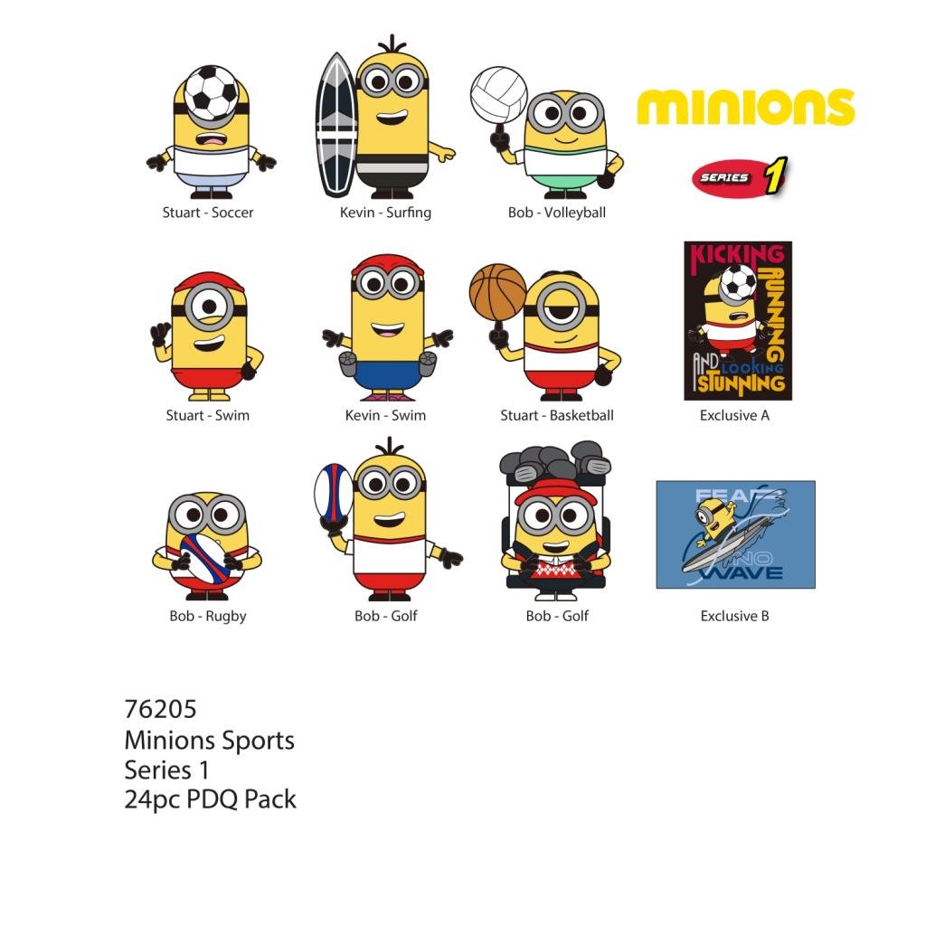 MINIONS SPORTS - Series 1 - 3D Foam Bag Clip (Display 24 Pcs)