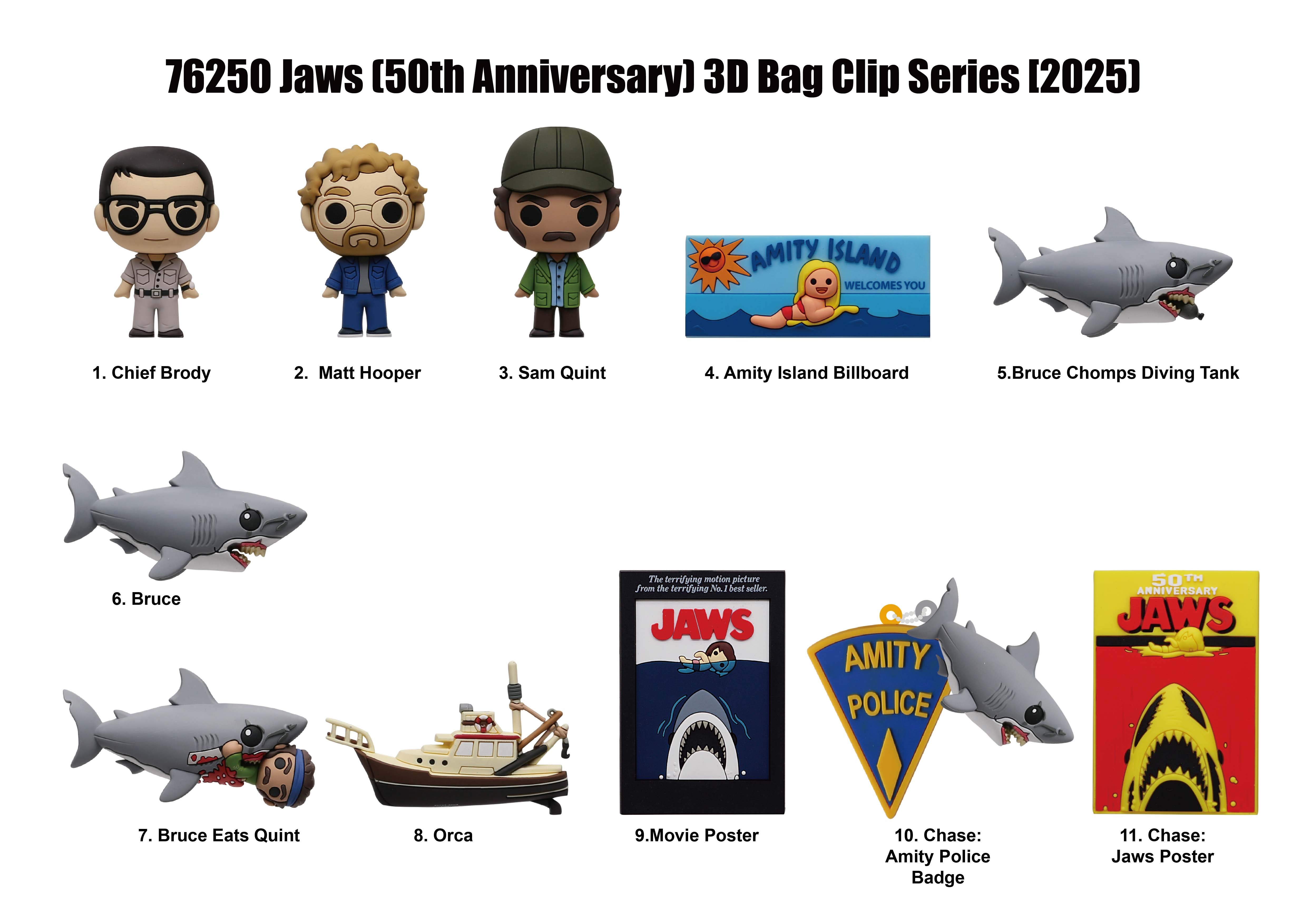JAWS 50TH ANNIVERSARY - Series 1 - 3D Foam Bag Clip (Display 24 Pcs)