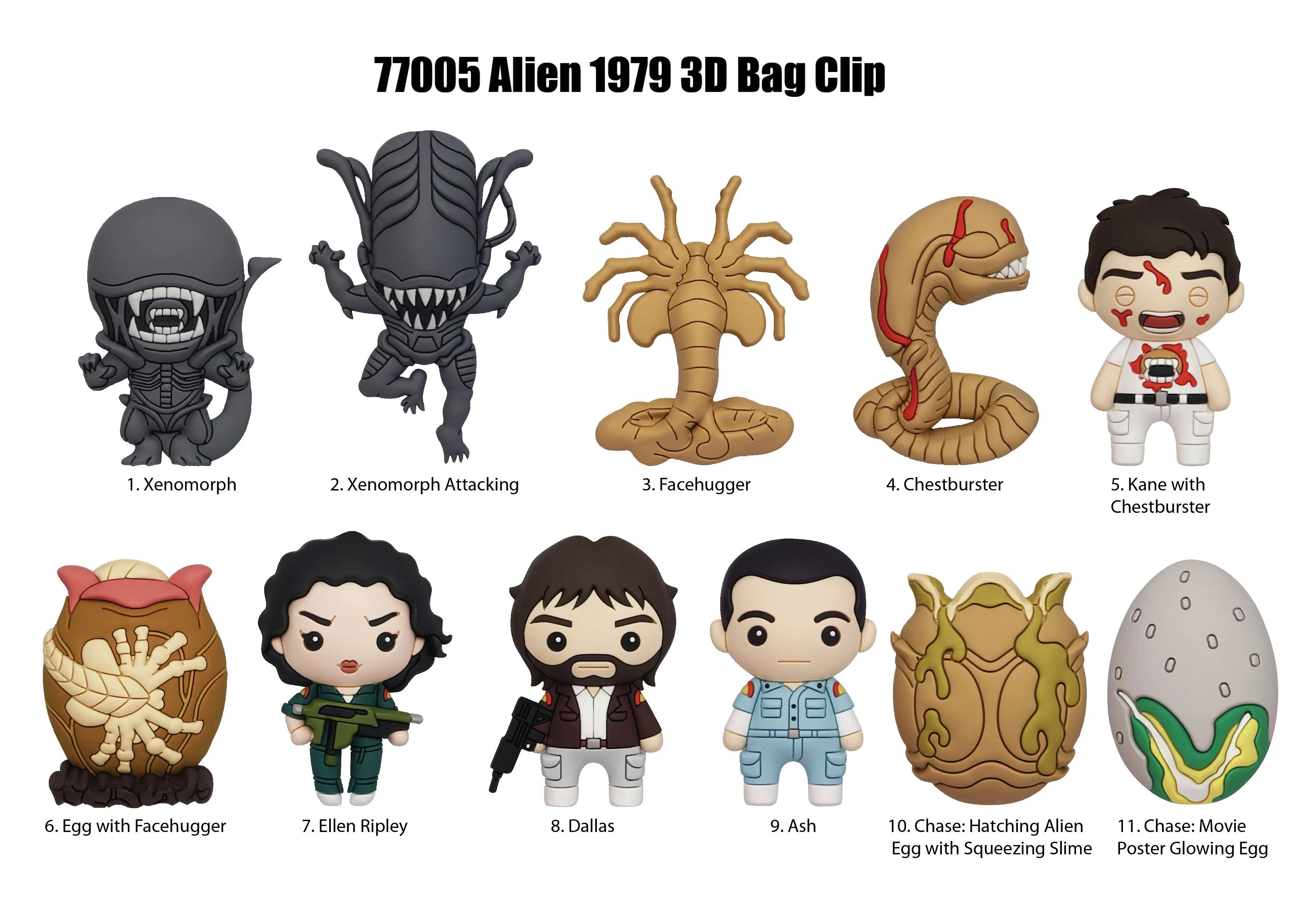 ALIENS (1979) - Series 1 - 3D Foam Bag Clip (Display 24 Pcs)