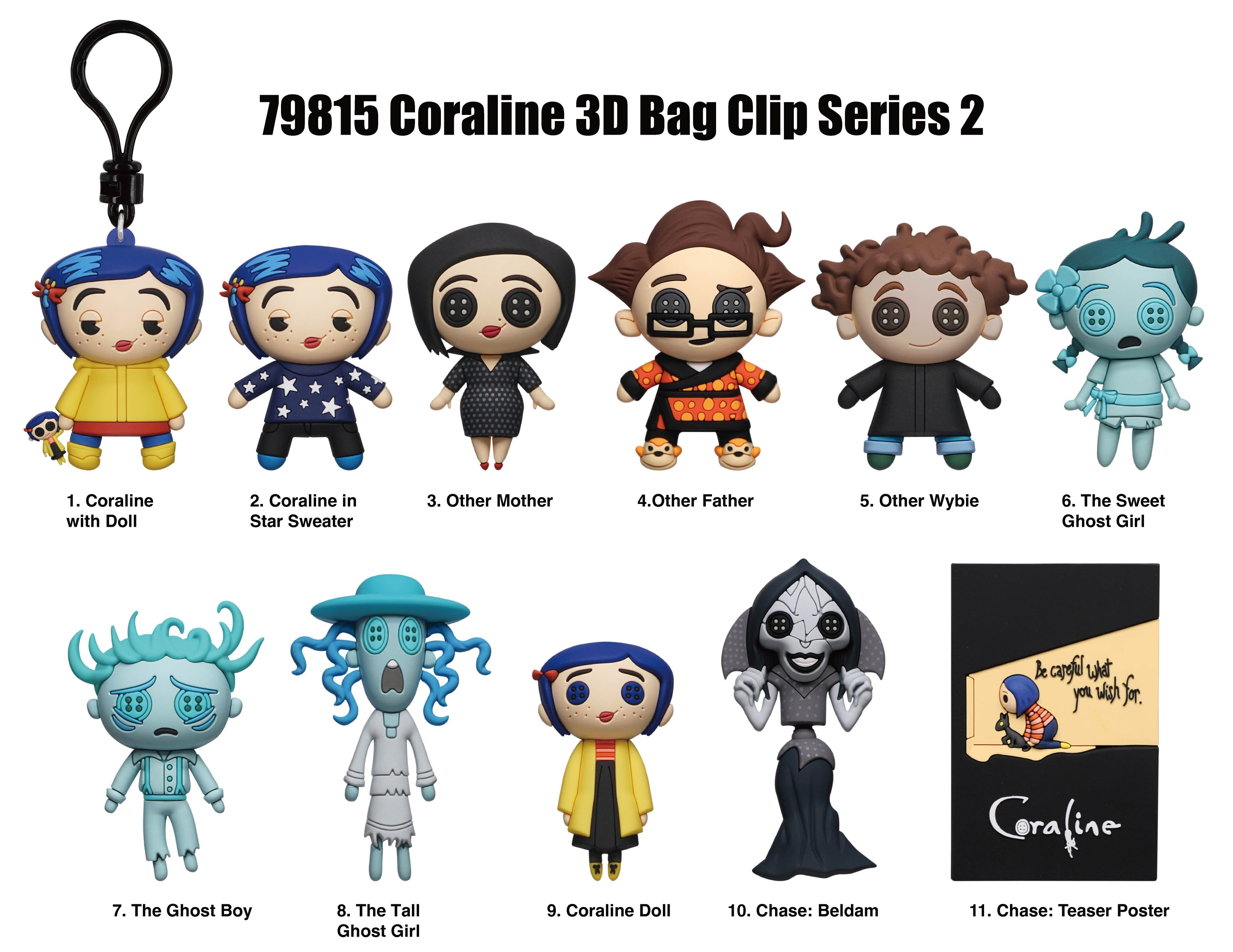 CORALINE - Series 2 - 3D Foam Bag Clip (Display 24 Pcs)