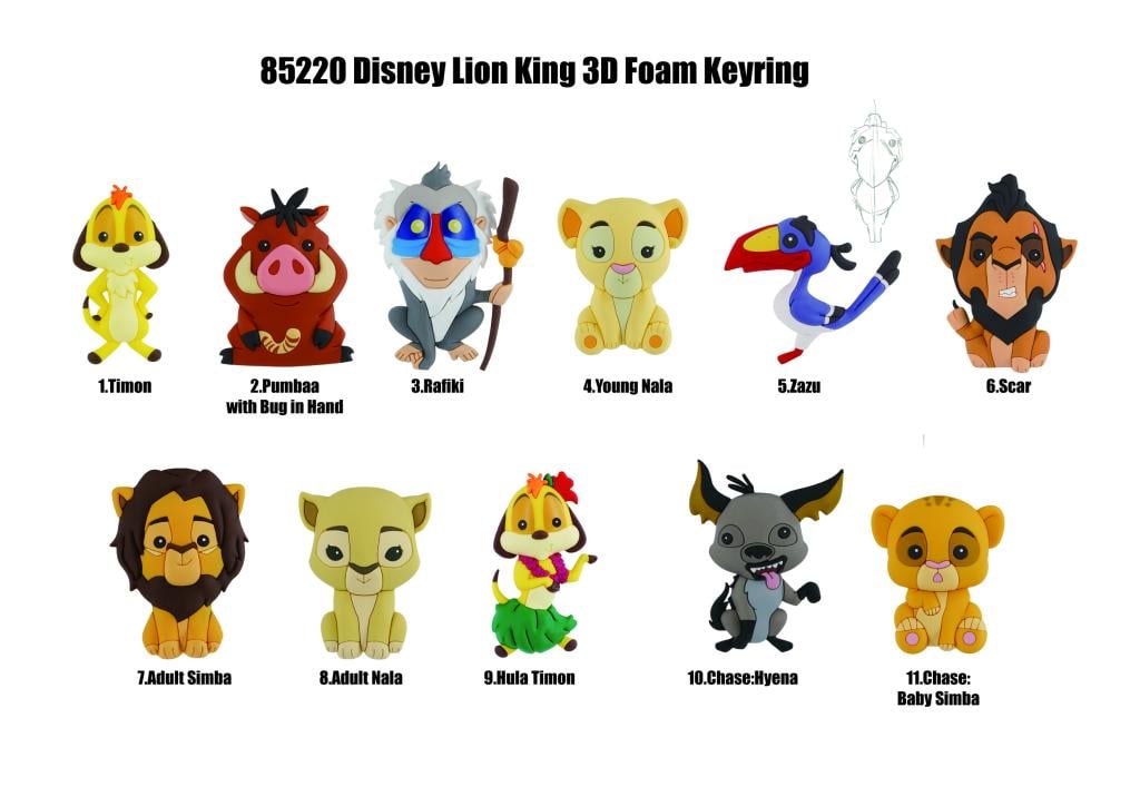 DISNEY - Lion King - 3D Foam Bag Clip (Display 24 Pcs)