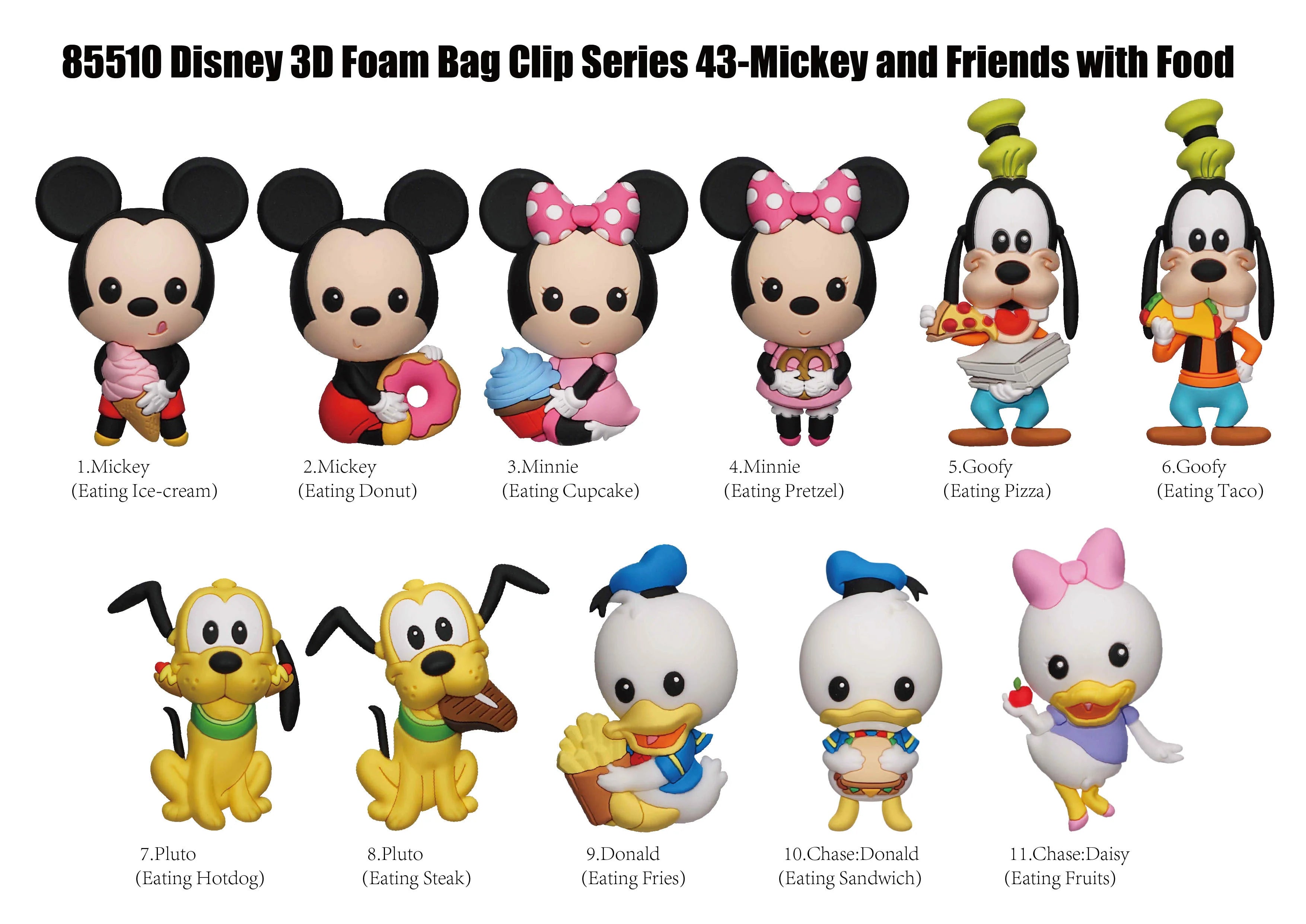 MICKEY & FRIENDS - Series 43 - 3D Foam Bag Clip (Display 24 Pcs)