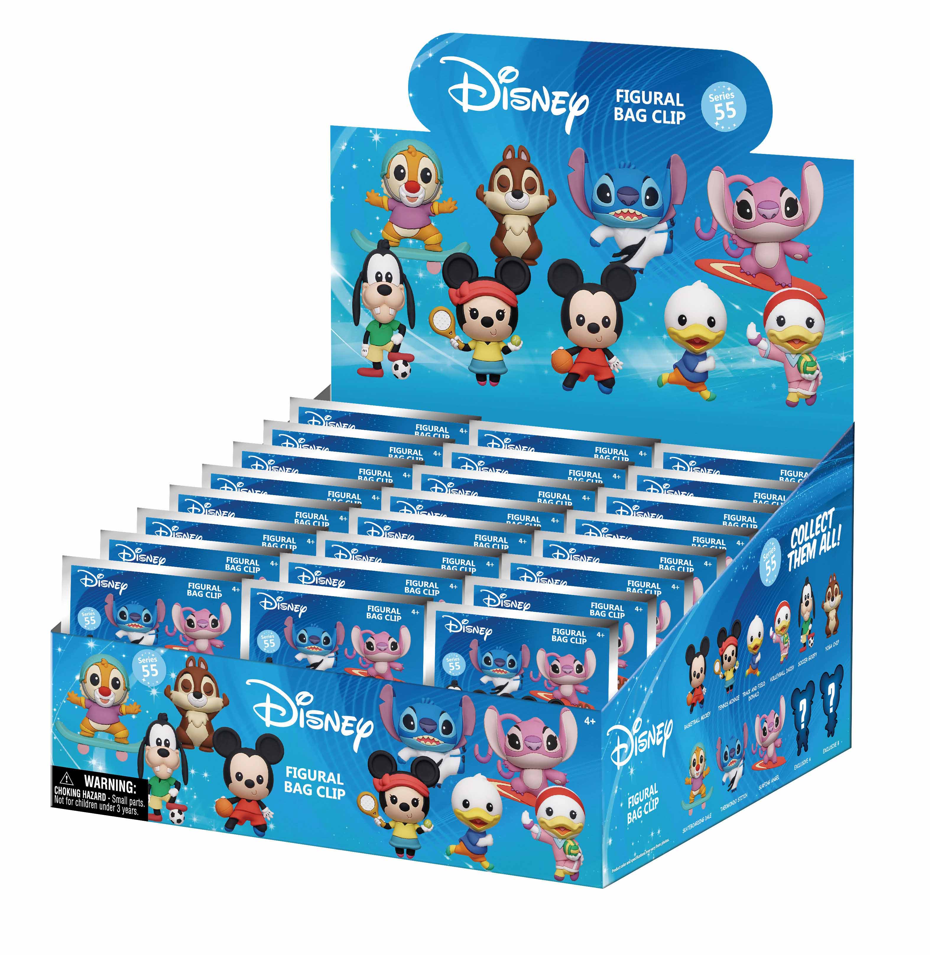 DISNEY SPORTS - Series 55 - 3D Foam Bag Clip (Display 24 Pcs)