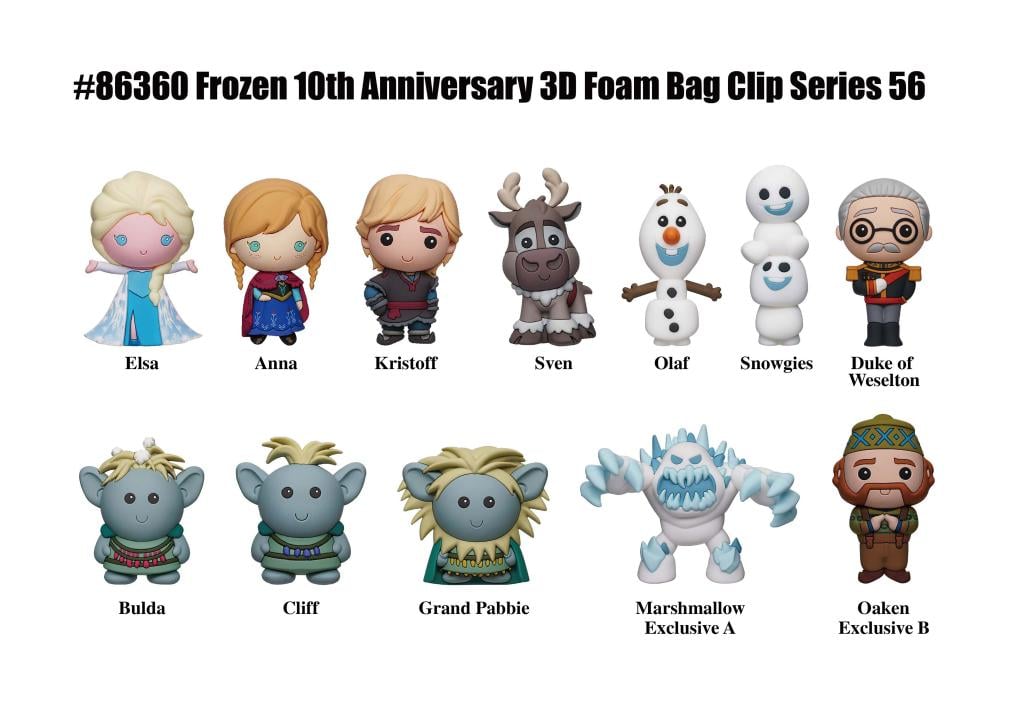 FROZEN - Series 59 - 3D Foam Bag Clip (Display 24 Pcs)