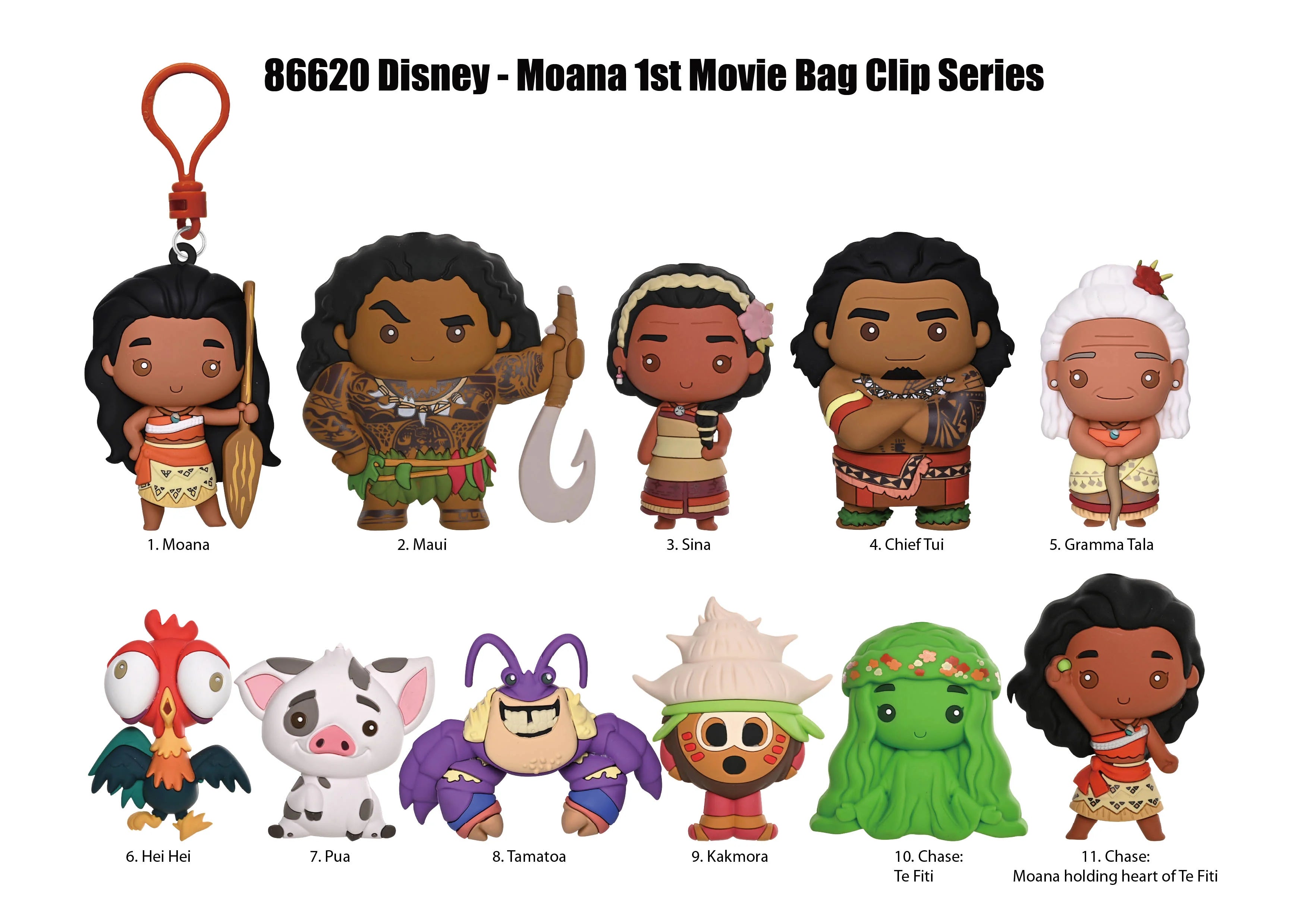 MOANA - Series 2 - 3D Foam Bag Clip (Display 24 Pcs)
