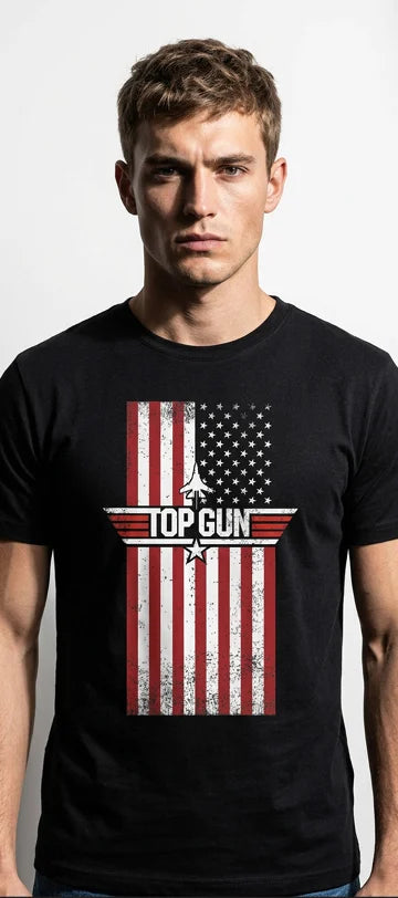 TOP GUN - Flag - T-Shirt Men (M)