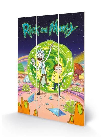 RICK & MORTY - Portal - Wood Print 20x29.5cm