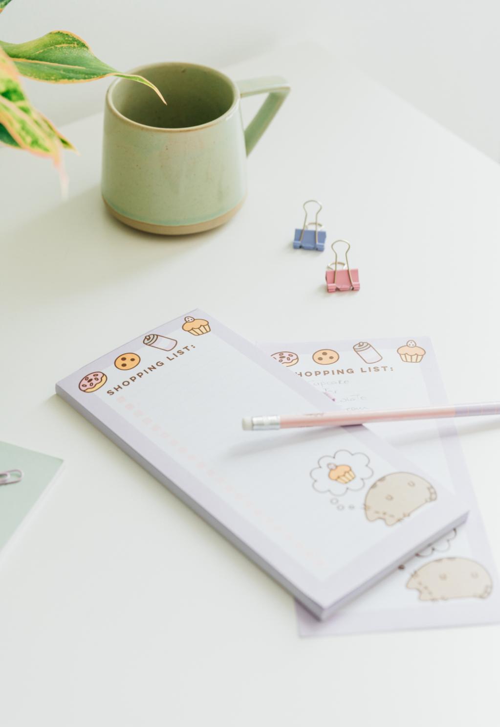 PUSHEEN - Magnetic Shopping List + Pencil