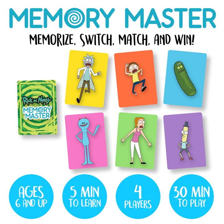 RICK ET MORTY - Jeu de cartes Memory Master (UK)