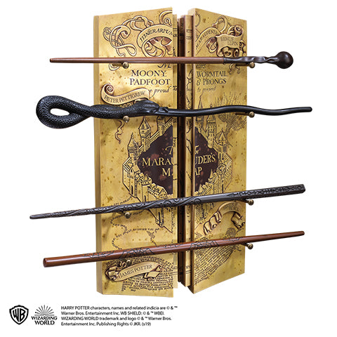 HARRY POTTER - 4 Wands display - Marauder's map