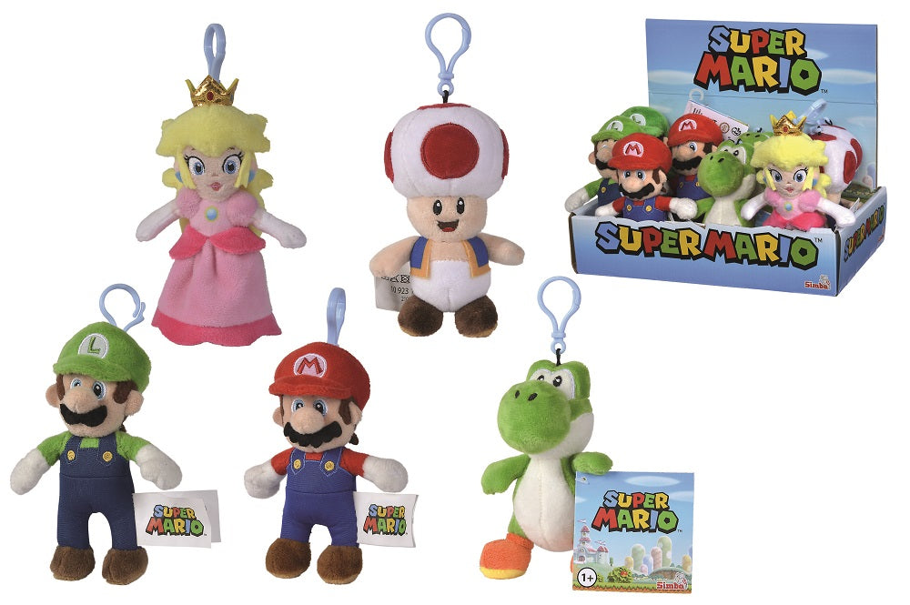 SUPER MARIO - Keychain Plushs - Display 12pc 4 assortments - 12cm