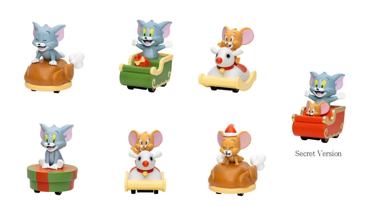 TOM & JERRY - Christmas Time Pull Back Car - Set 6 Fig. Blind Box 5cm