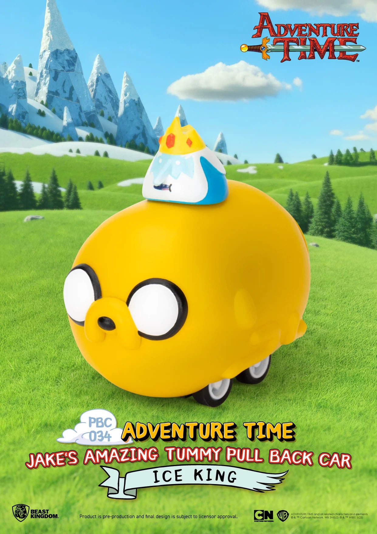 ADVENTURE TIME - Jake's Tummy Pull Black Car -Set 6 Fig. Blind Box 5cm