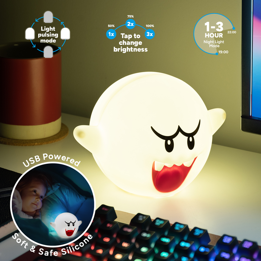 SUPER MARIO - Boo - Silicone Light Rechargeable 15cm