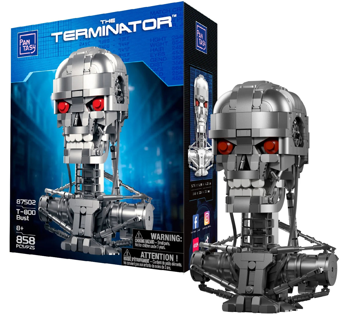 TERMINATOR - T-800 Bust - Building block 858 pcs