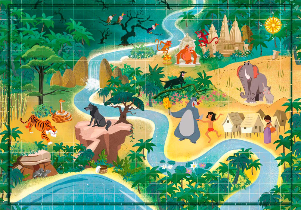 DISNEY - Jungle Book - Story Maps Puzzle 1000P