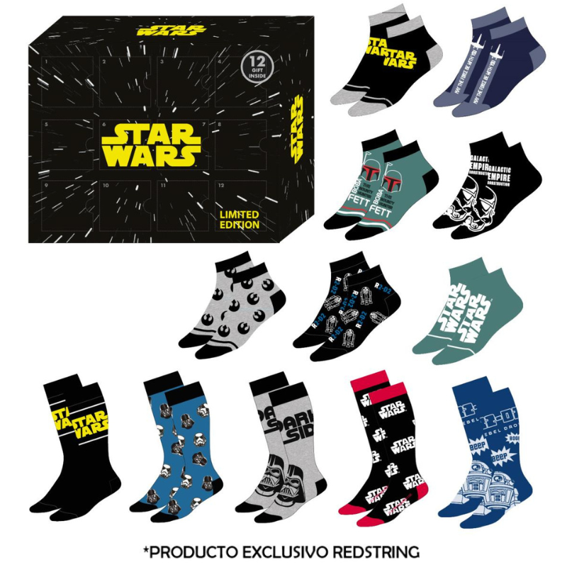 STAR WARS - Gift Box - 12 Pairs of Socks (S 6,5-11)