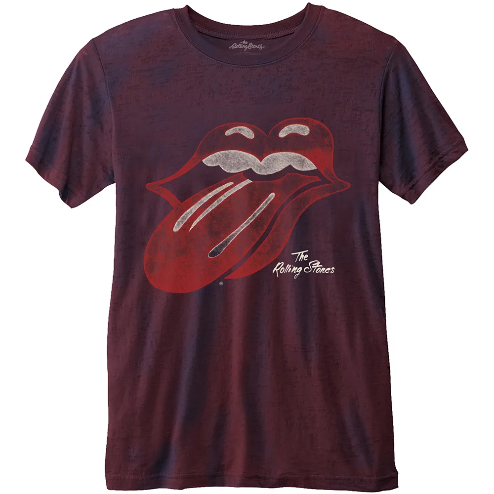 ROLLING STONES - T-Shirt BurnOut - Vintage Tongue Logo (L)
