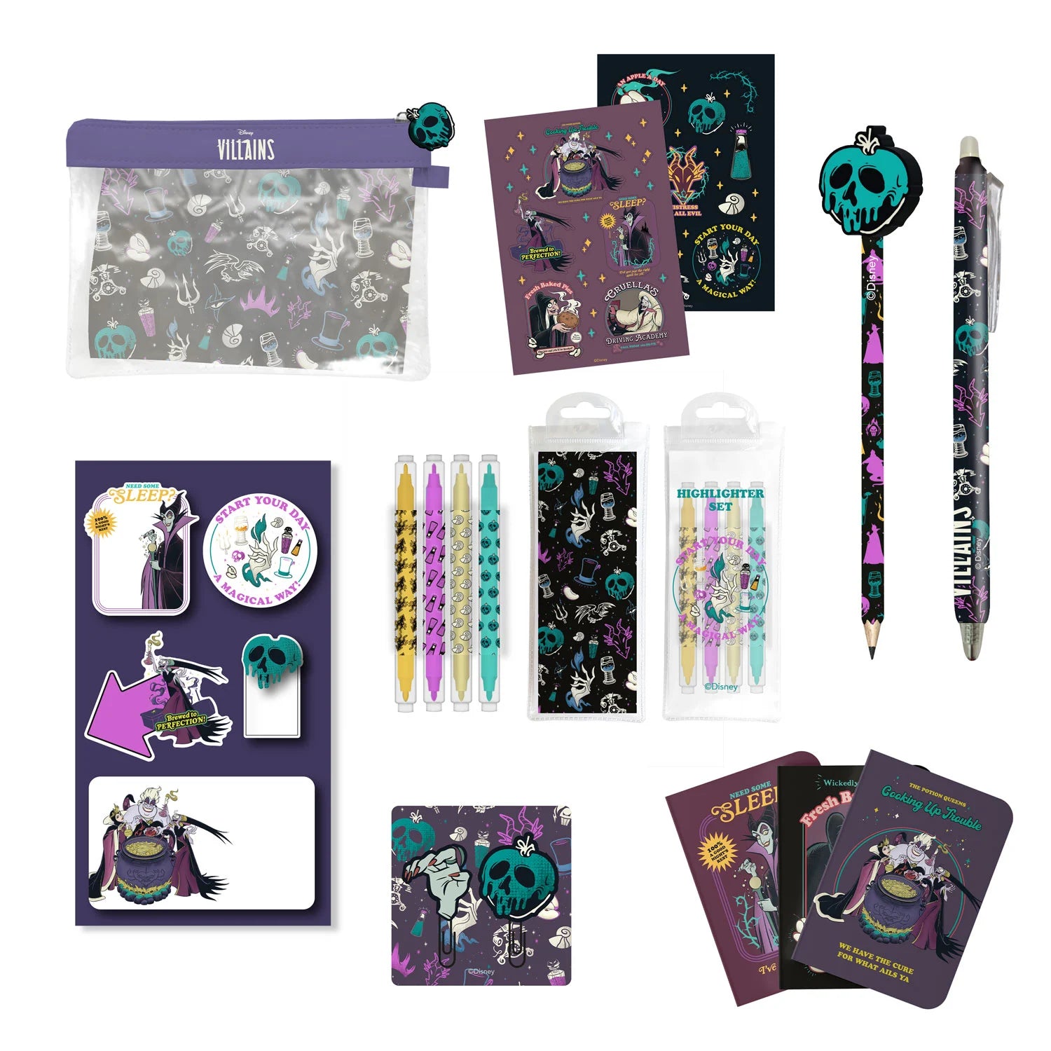 VILLAINS - Stationery Set with 3 A6 Notebooks - 10pc.