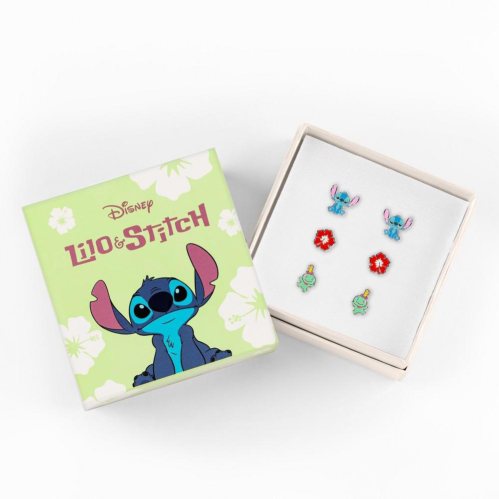 STITCH - 3 Pairs of Studs Earrings - Plated Brass