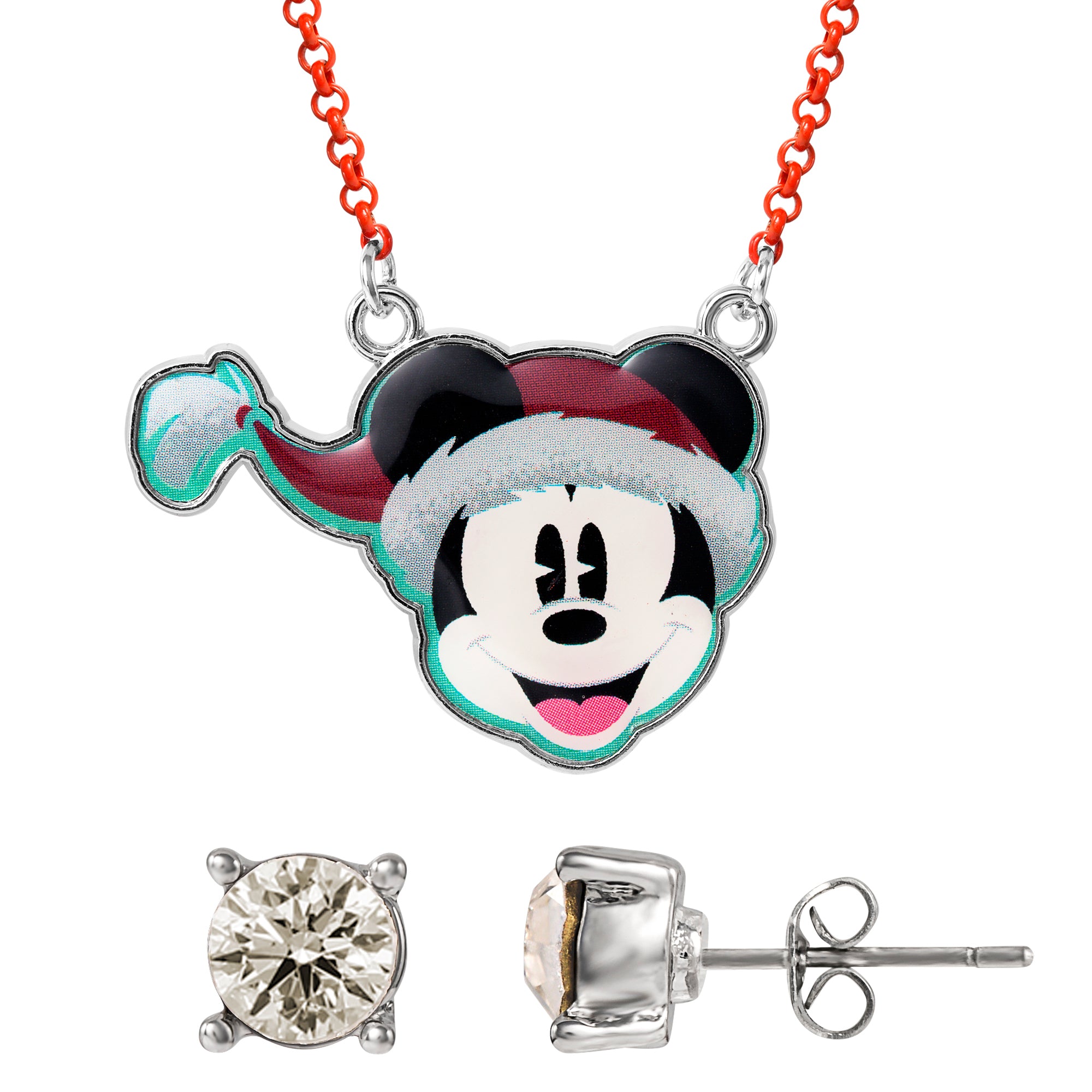 MICKEY - Xmas Set - Necklace + Pair of Stud Earrings