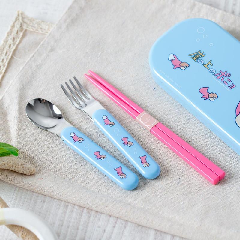 PONYO ON THE CLIFF - Ponyo - Chopstick spoon and fork set