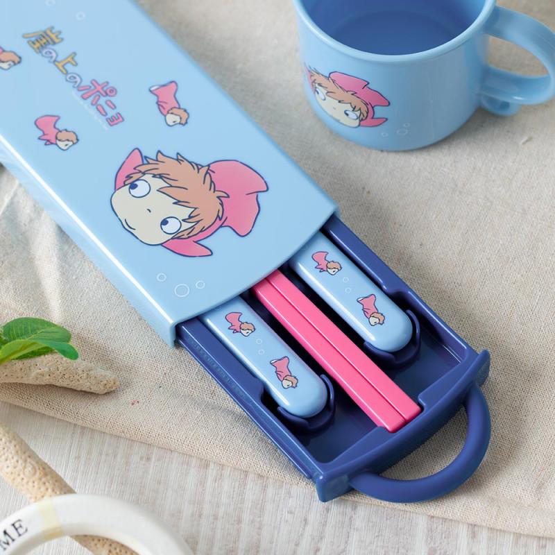 PONYO ON THE CLIFF - Ponyo - Chopstick spoon and fork set