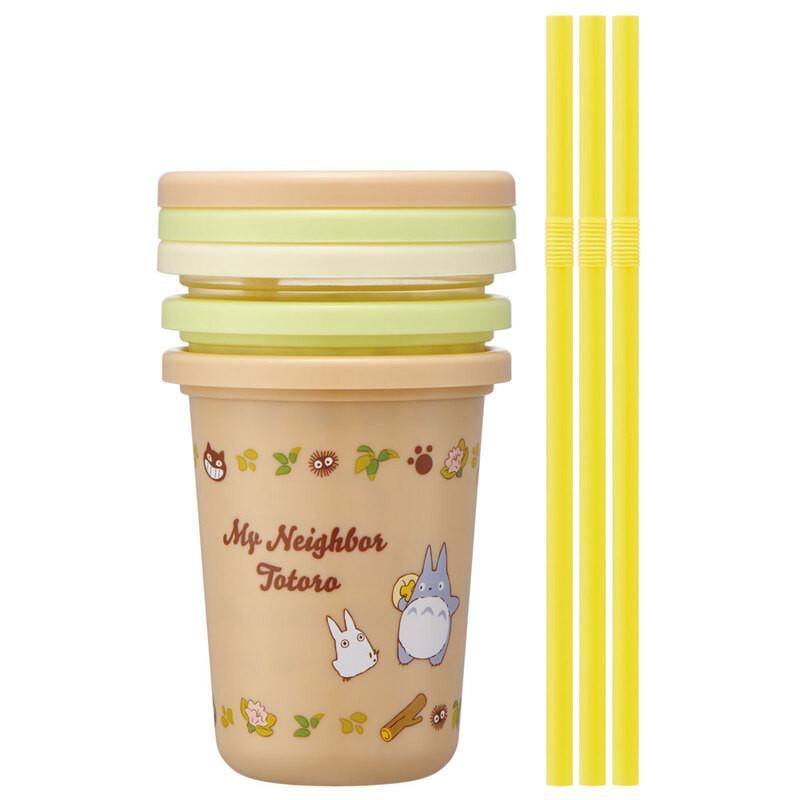 MY NEIGHBOR TOTORO - 3 glasses with straws set