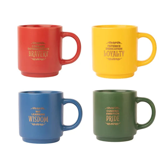 HARRY POTTER - The 4 Houses - 4 Coffee Mugs Set with stand - 10oz