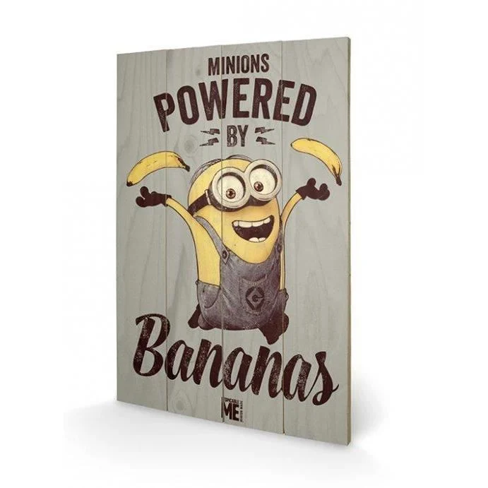 MINIONS - Printing on wood 40X59 - Powered By Bananas