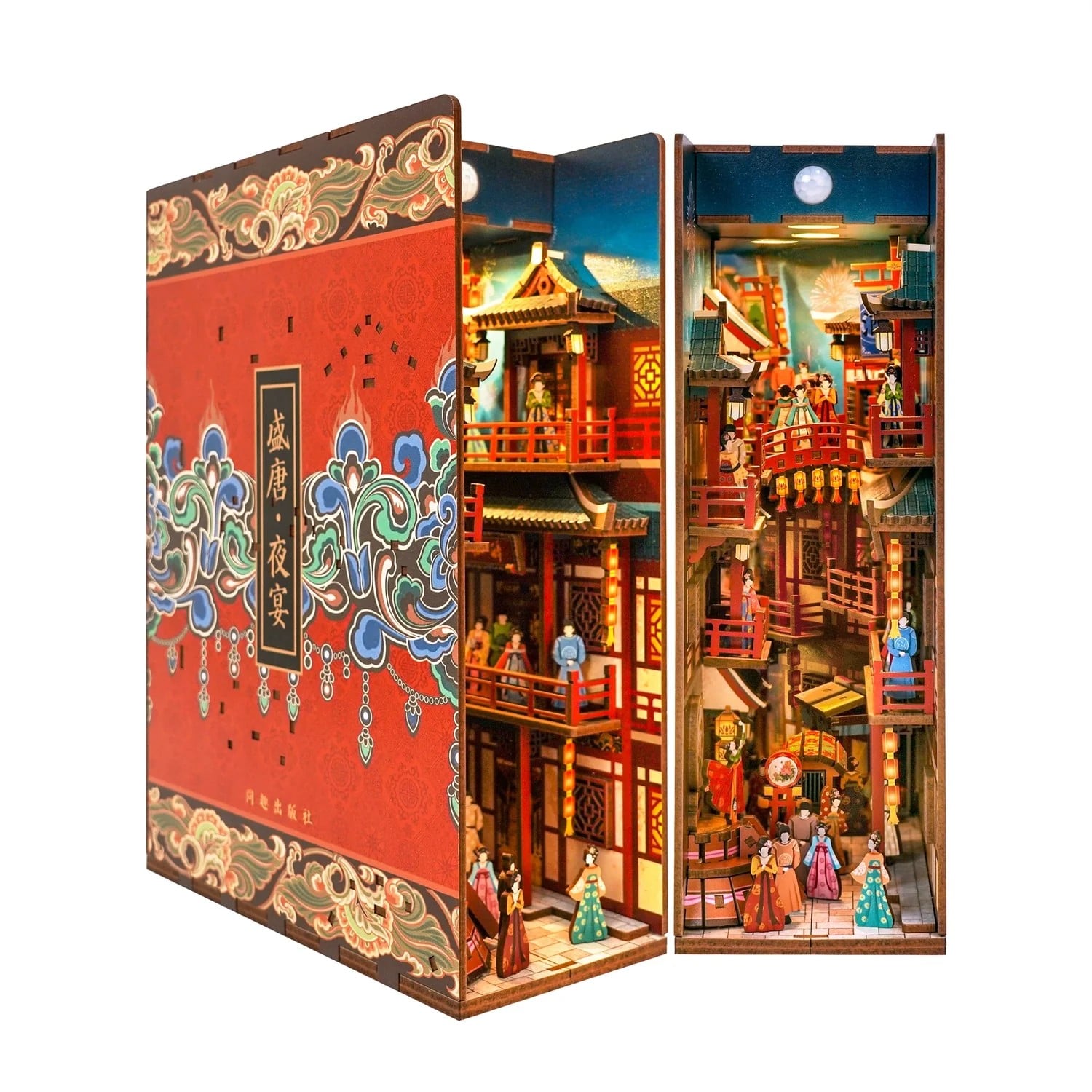 BOOK NOOK KIT - DIY- The banquet of Tang Dynasty - 260pcs + LED Light