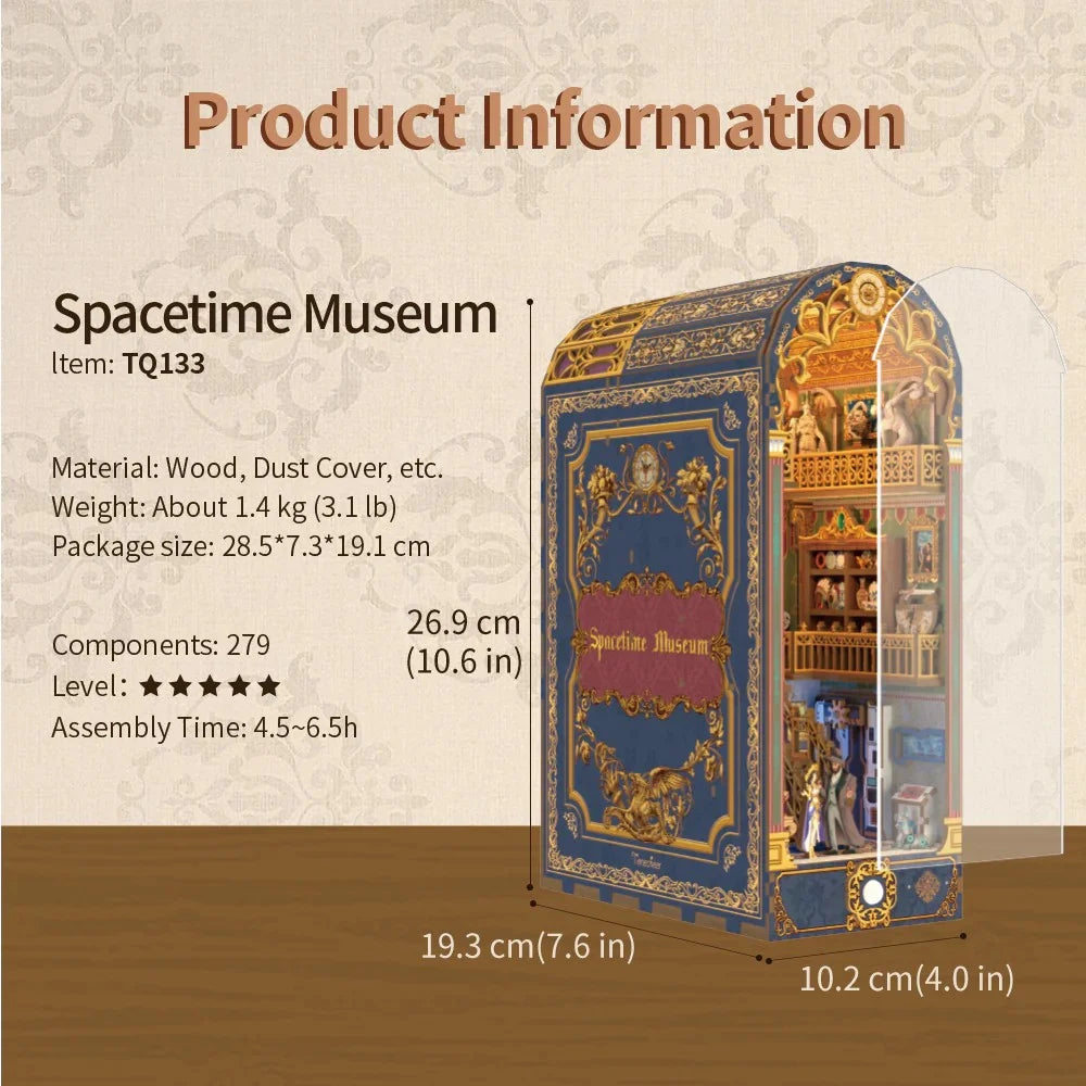 BOOK NOOK KIT - DIY- Spacetime museum - 279pcs + LED Light